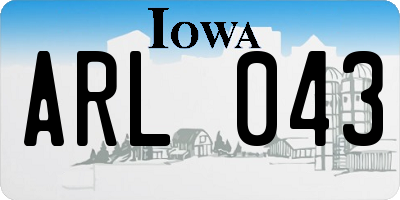 IA license plate ARL043