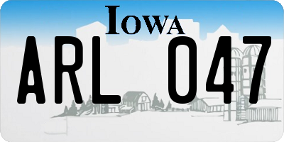 IA license plate ARL047