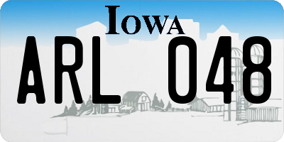 IA license plate ARL048