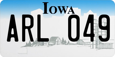 IA license plate ARL049