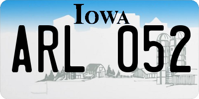 IA license plate ARL052