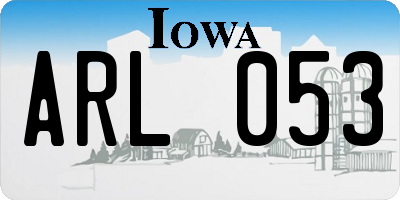 IA license plate ARL053