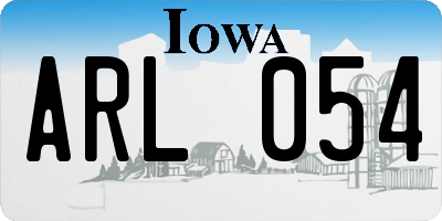 IA license plate ARL054