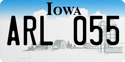IA license plate ARL055