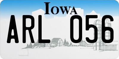 IA license plate ARL056