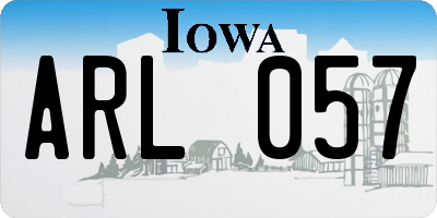 IA license plate ARL057