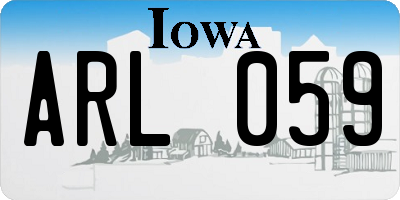 IA license plate ARL059