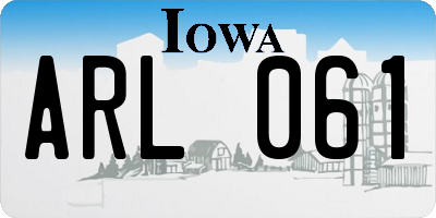 IA license plate ARL061
