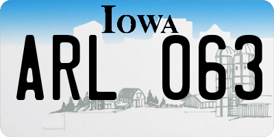 IA license plate ARL063