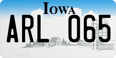 IA license plate ARL065