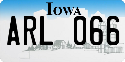 IA license plate ARL066