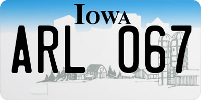 IA license plate ARL067