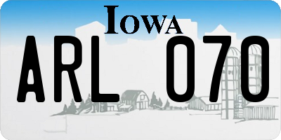 IA license plate ARL070