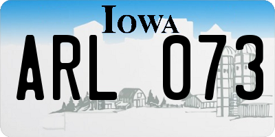 IA license plate ARL073