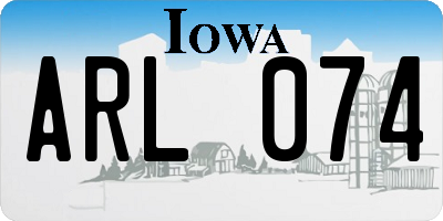 IA license plate ARL074