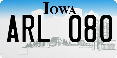 IA license plate ARL080