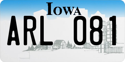 IA license plate ARL081
