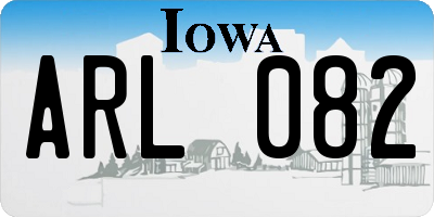 IA license plate ARL082
