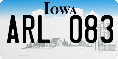 IA license plate ARL083
