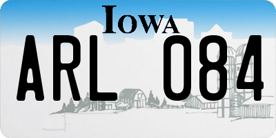 IA license plate ARL084