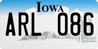 IA license plate ARL086