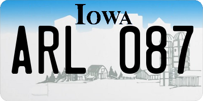 IA license plate ARL087