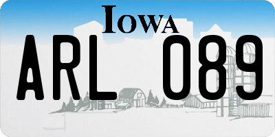 IA license plate ARL089