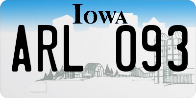 IA license plate ARL093