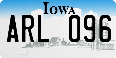 IA license plate ARL096