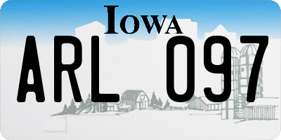 IA license plate ARL097