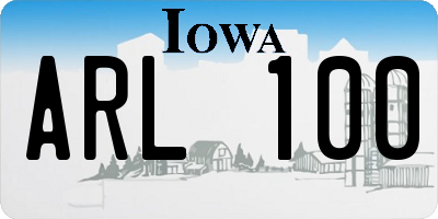 IA license plate ARL100