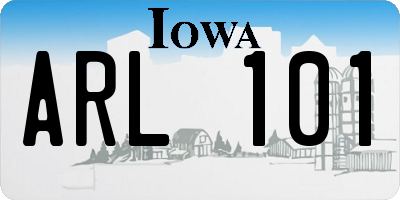 IA license plate ARL101