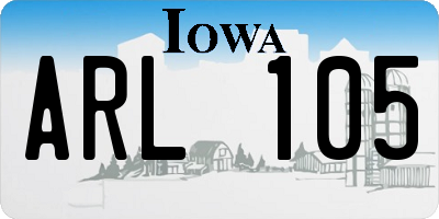 IA license plate ARL105