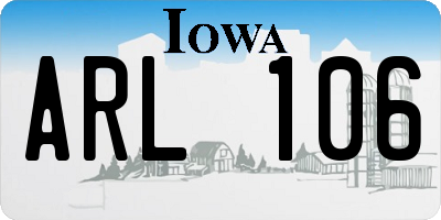 IA license plate ARL106