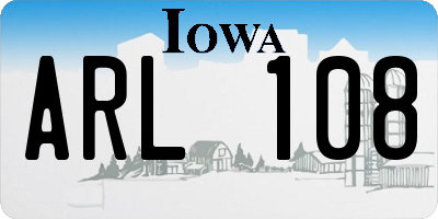 IA license plate ARL108