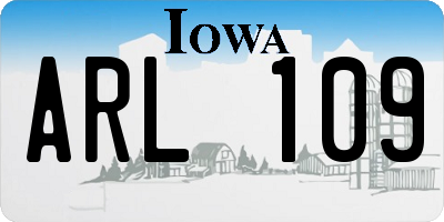 IA license plate ARL109