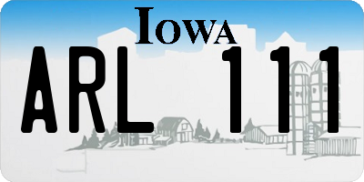 IA license plate ARL111