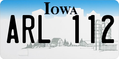 IA license plate ARL112
