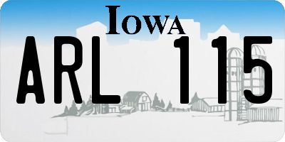 IA license plate ARL115