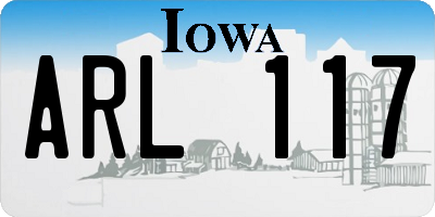 IA license plate ARL117