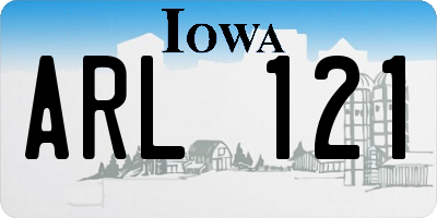 IA license plate ARL121