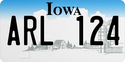 IA license plate ARL124