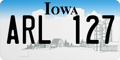 IA license plate ARL127
