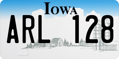 IA license plate ARL128