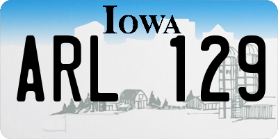 IA license plate ARL129