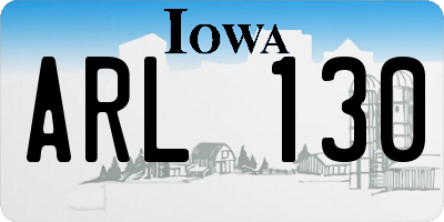IA license plate ARL130