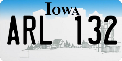 IA license plate ARL132