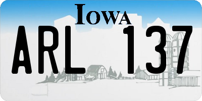 IA license plate ARL137