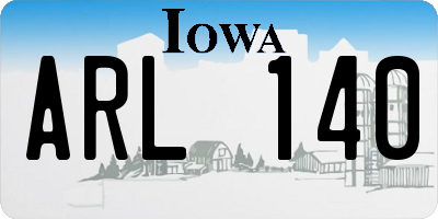 IA license plate ARL140