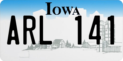 IA license plate ARL141